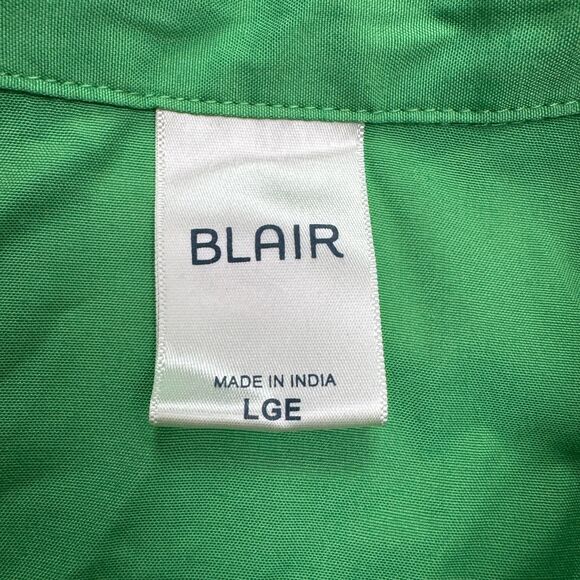 Blair Button Down Shirt Blouse Womens Large Green 3/4 Sleeve Classic Work Casual - Picture 5 of 11